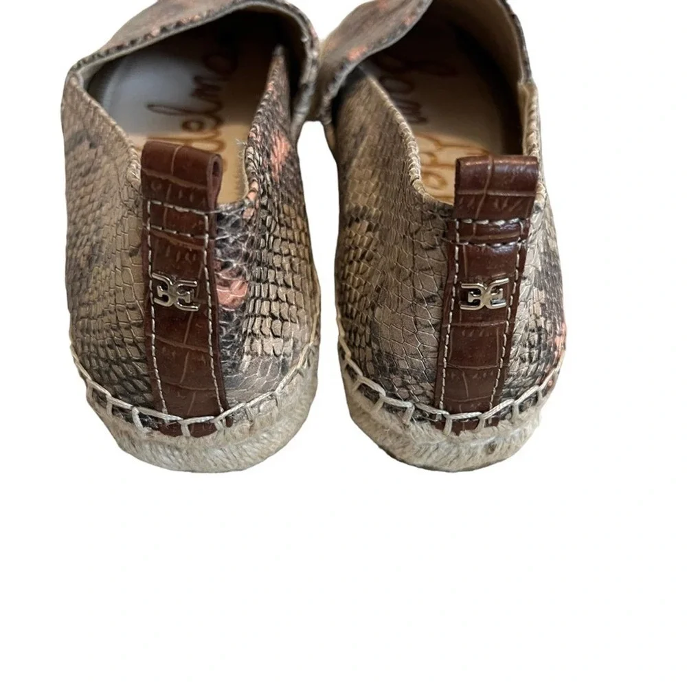 Sam Edelman Khloe Snake-Effect Leather‎ Espadrilles Size 7